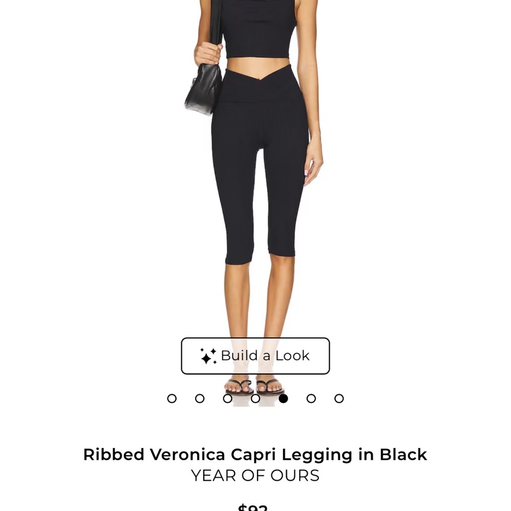 Year of Ours Black Ribbed Capri Leggings